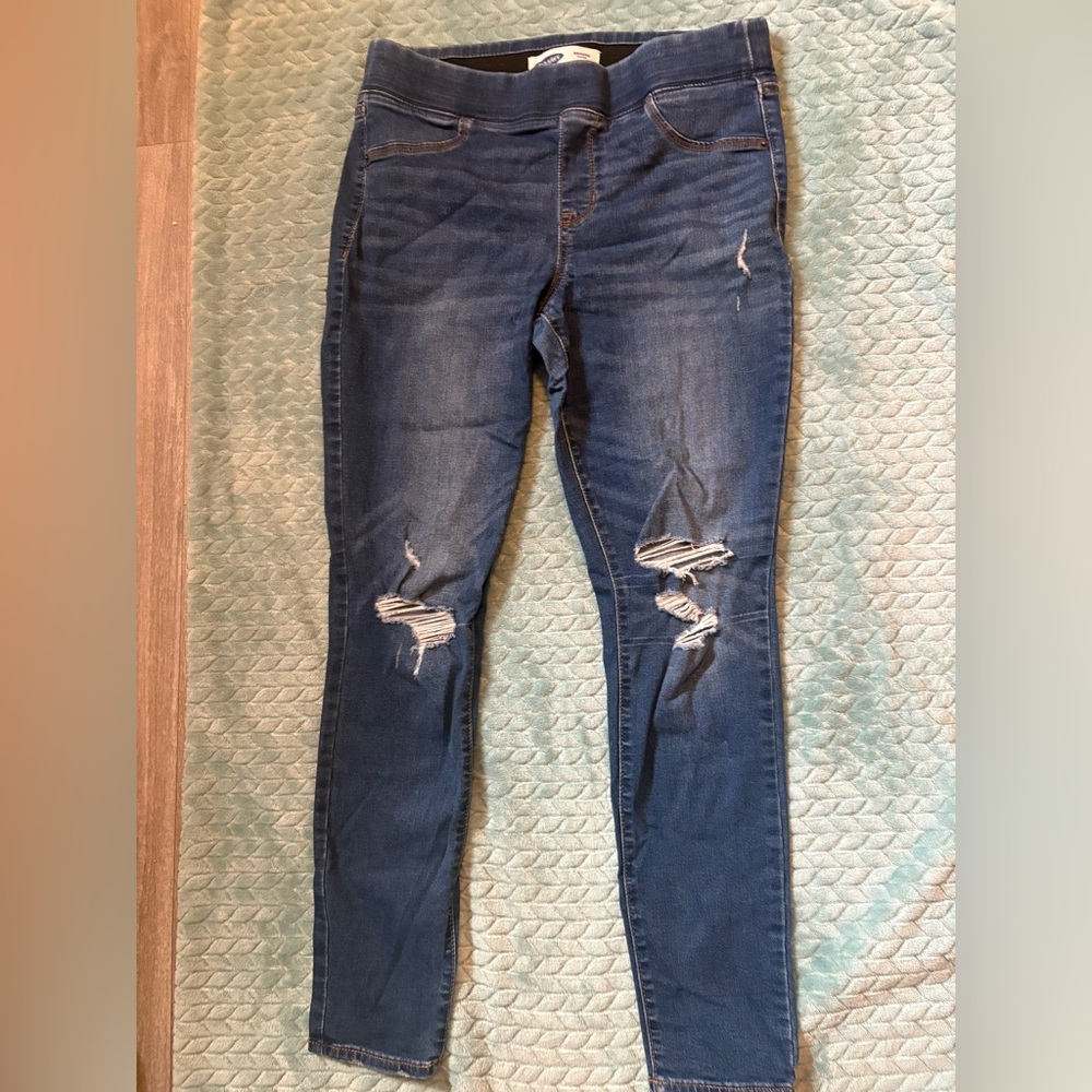 Old Navy Distressed Skinny Jeans - Dark Blue